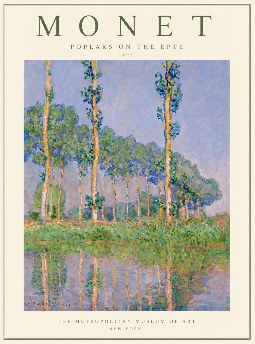Monet Poplars on the Epte No4 - Poster