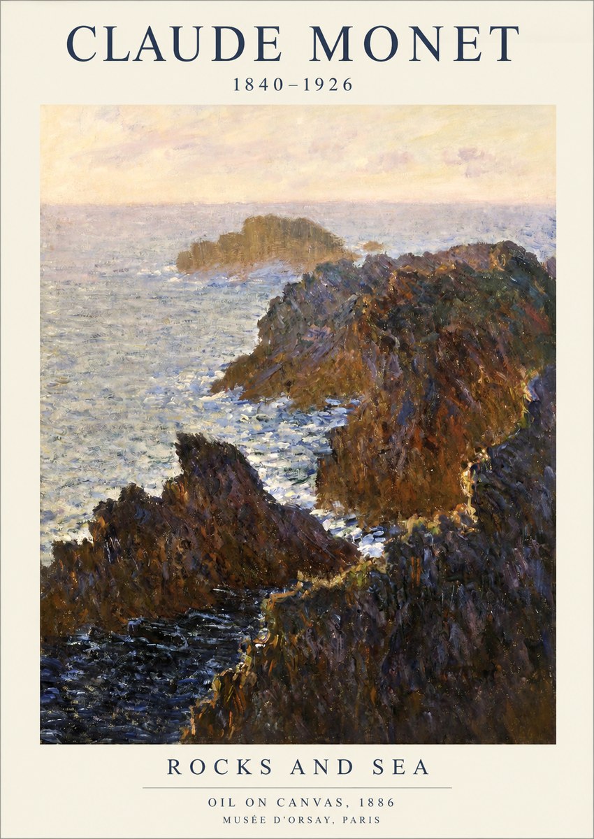 Monet Rocks and Sea No1 - Poster