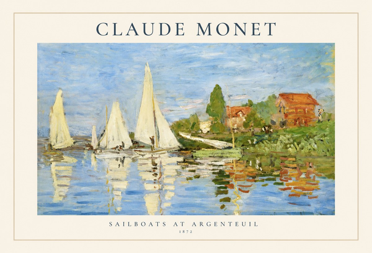 Monet Sailboats at Argenteuil No1 - Poster