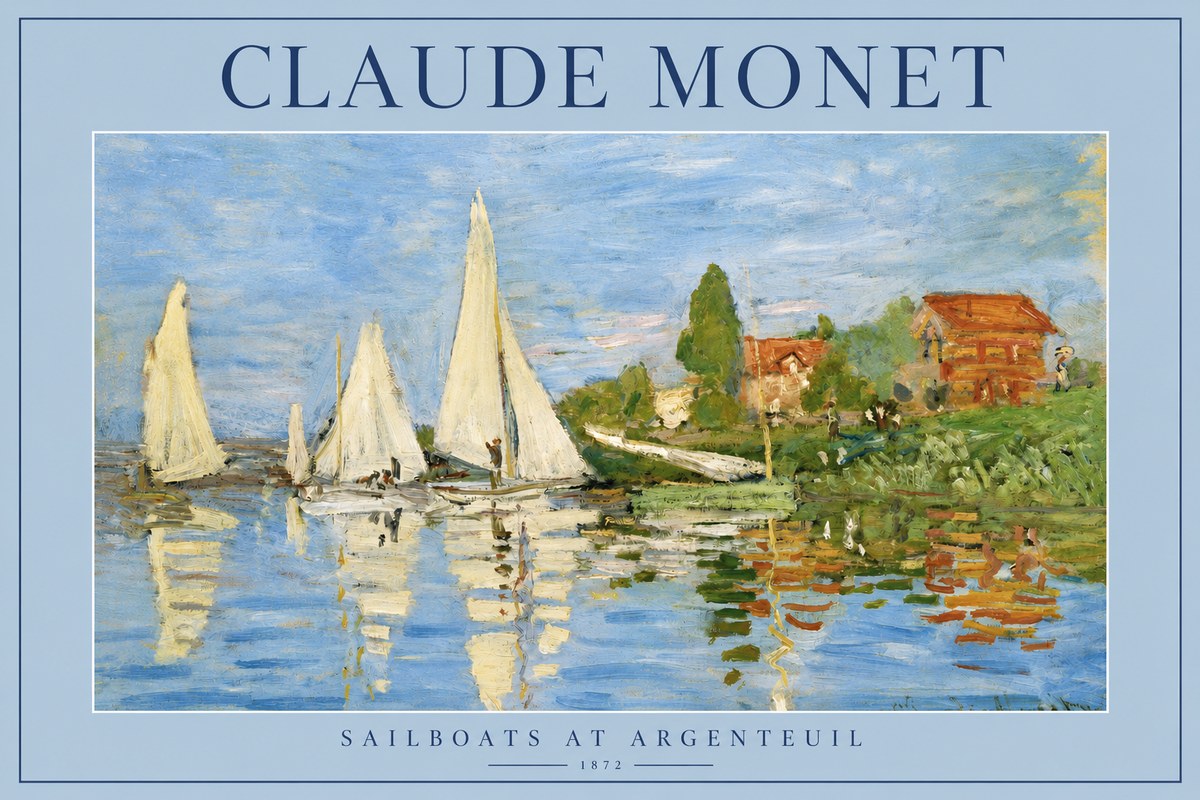Monet Sailboats at Argenteuil No2 - Poster