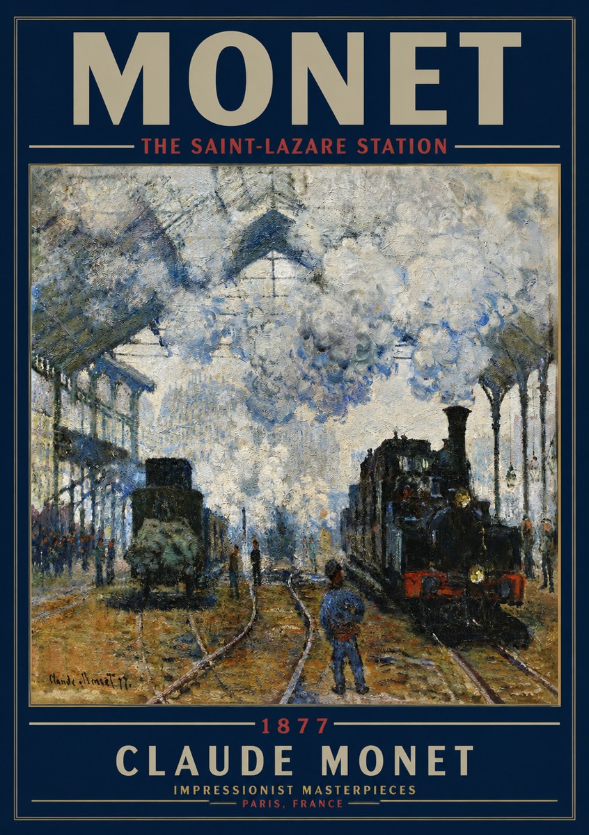Monet The Saint-lazare Station No3 - Poster