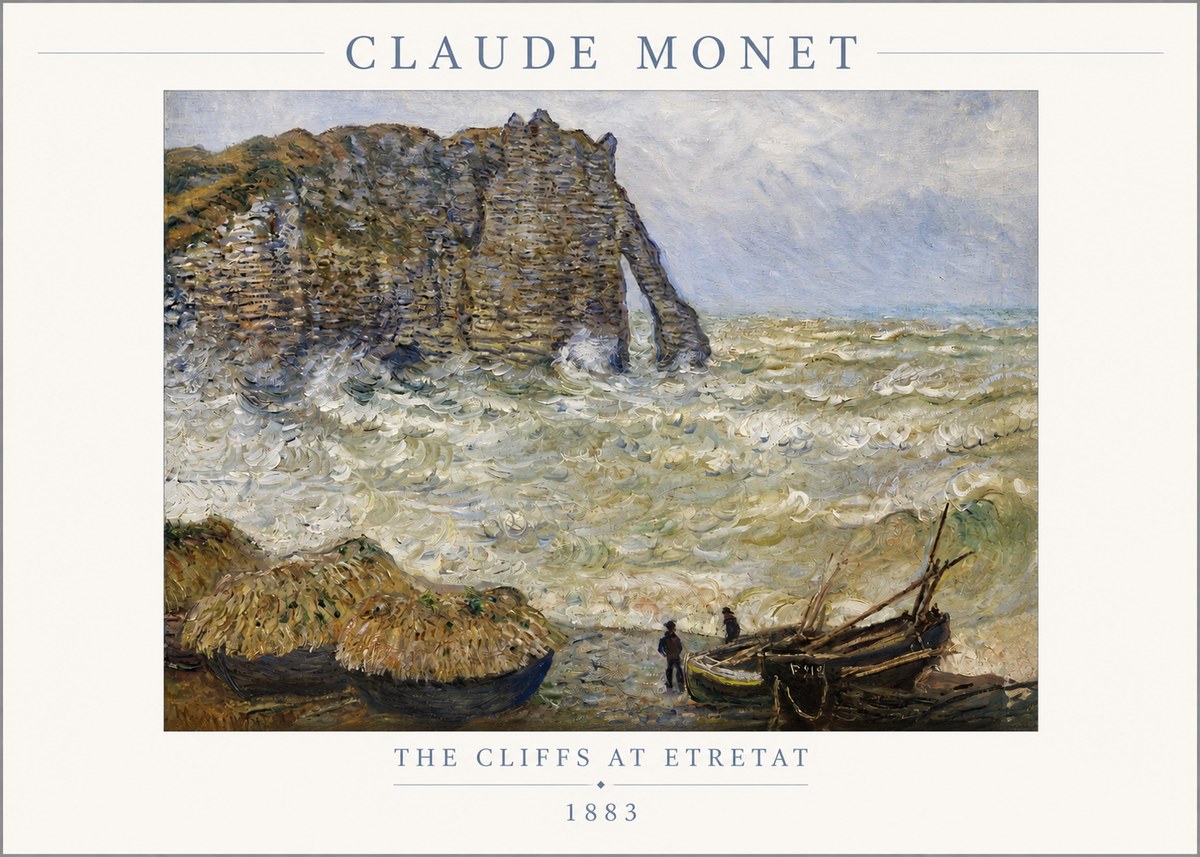 Monet The Cliffs at Etretat No2 - Poster