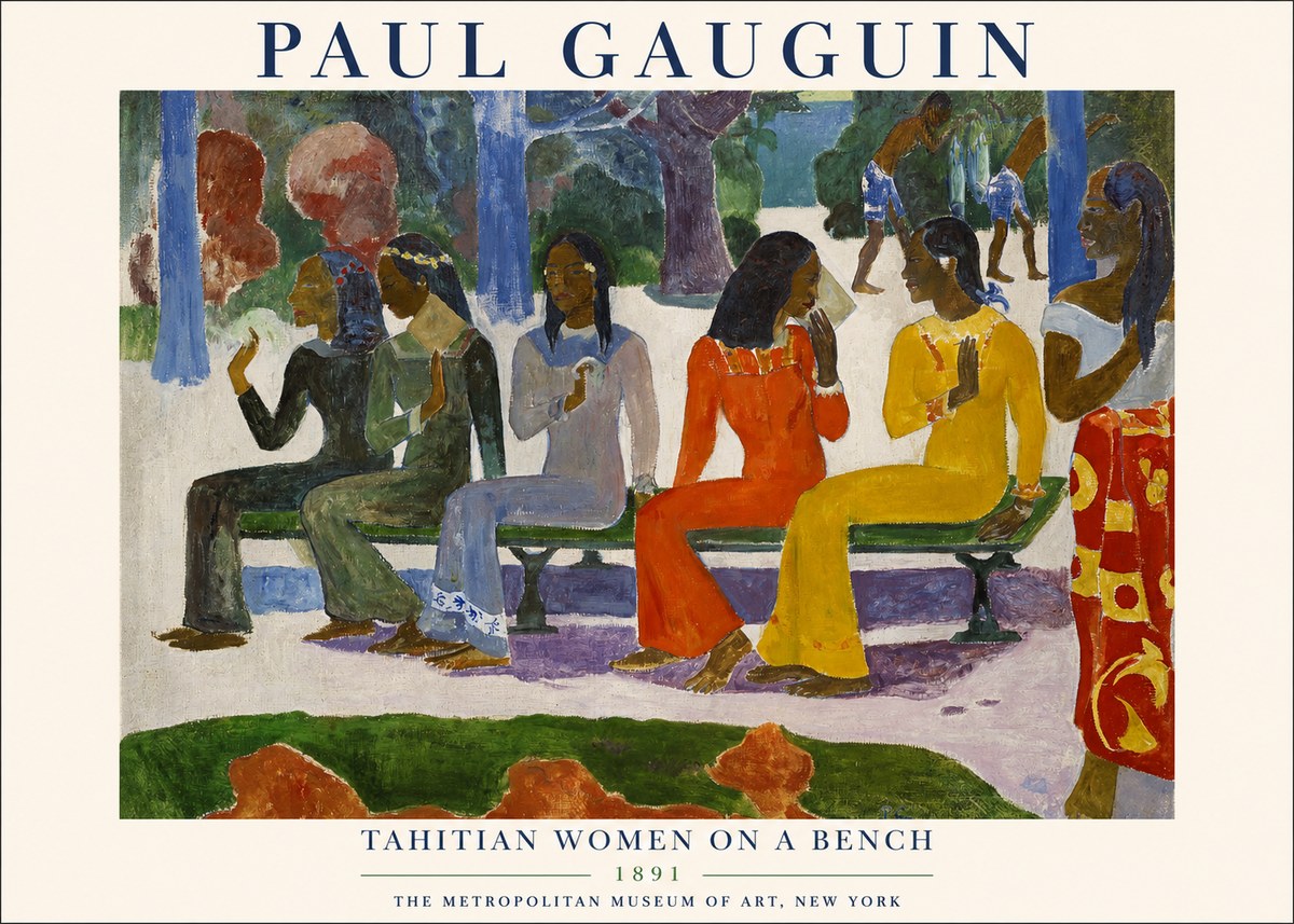 Paul Gauguin Tahitian Women on a Bench No1 - Poster