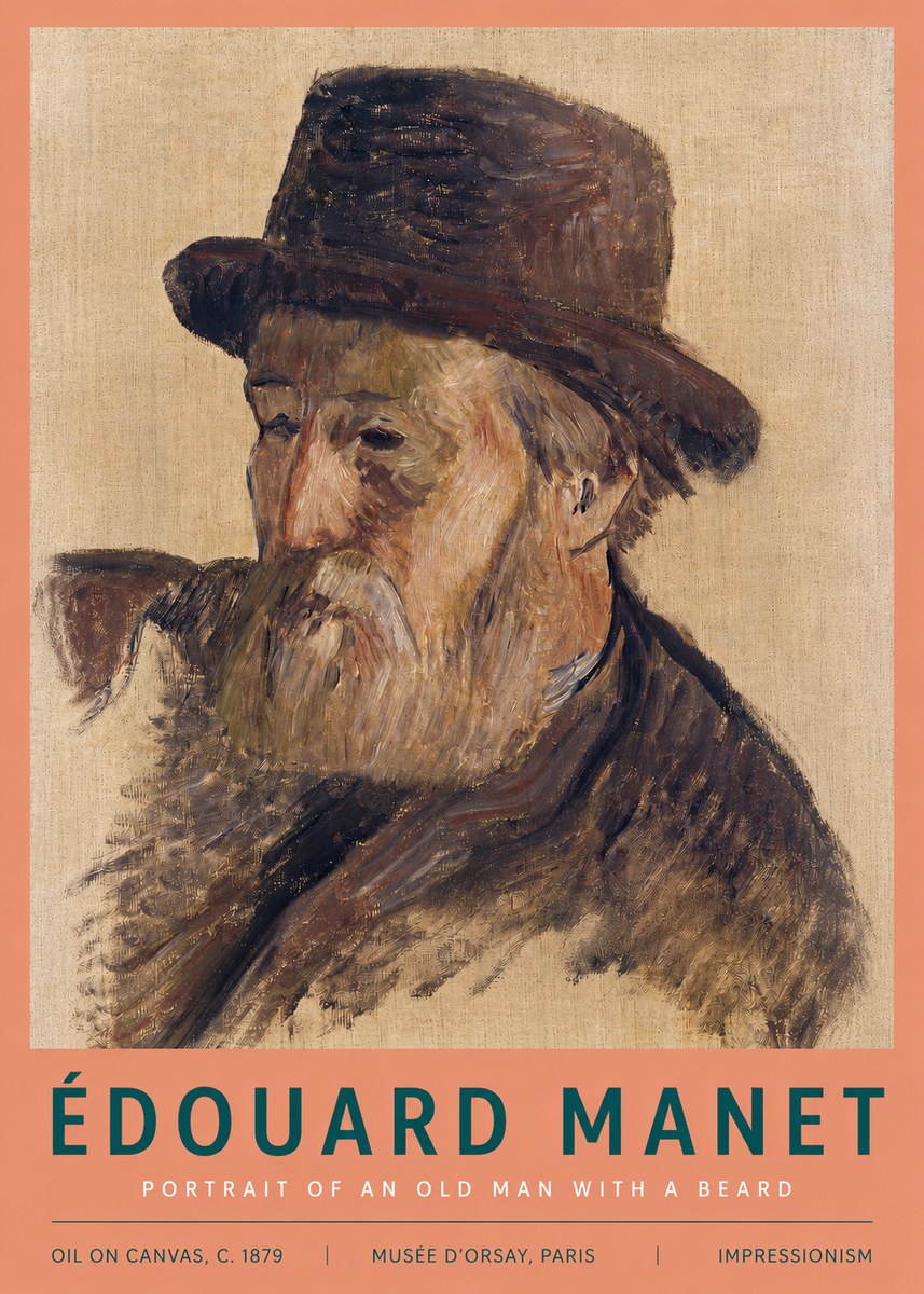 Édouard Manet Portrait of an Old Man with a Beard No3 - Poster