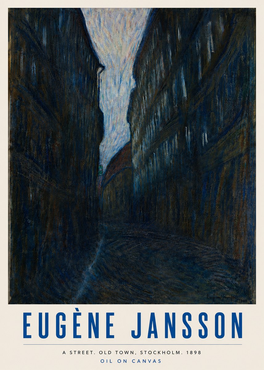 Eugène Jansson A Street. Old Town, Stockholm. 1898 No6 - Poster