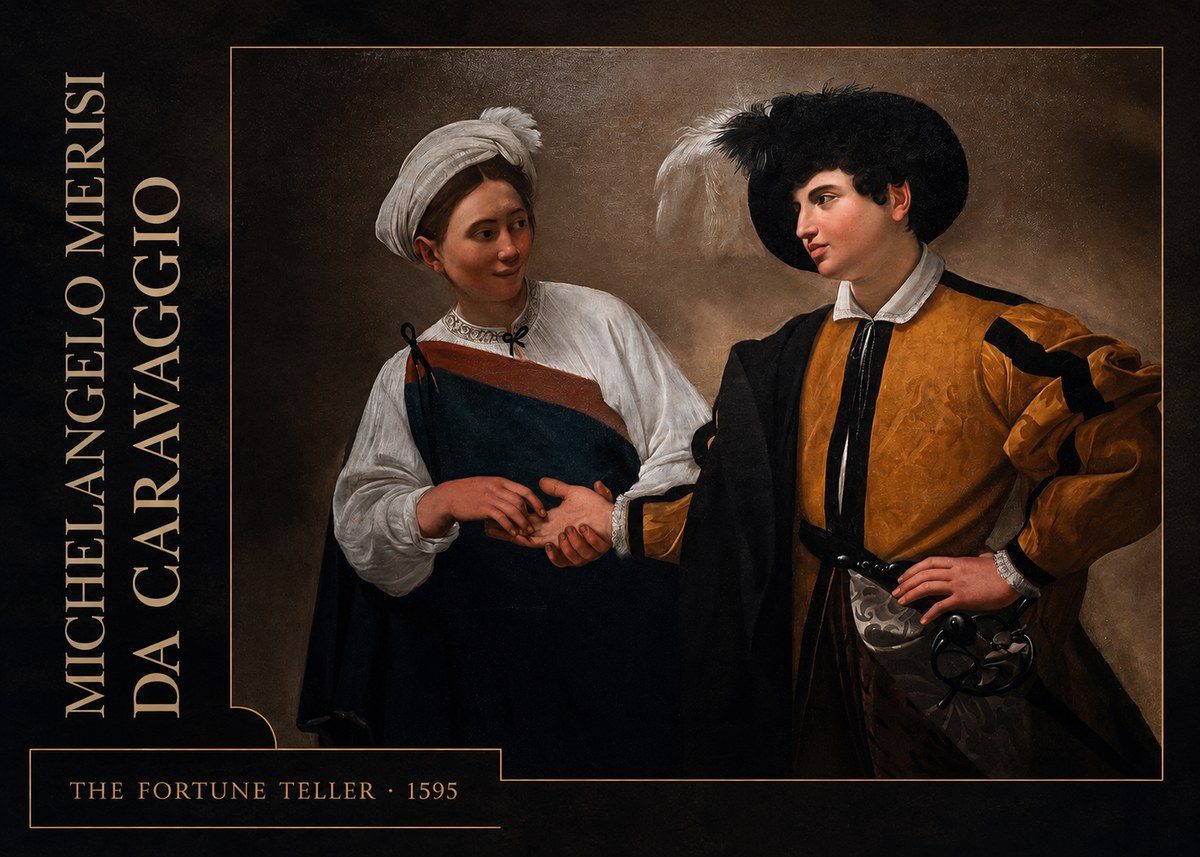 Michelangelo Merisi da Caravaggio The Fortune Teller II No2 - Poster