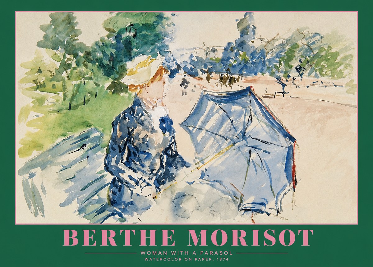 Berthe Morisot Woman with a Parasol No2 - Poster