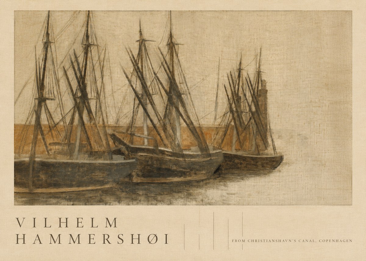 Vilhelm Hammershøi From Christianshavn's Canal, Copenhagen No5 - Poster
