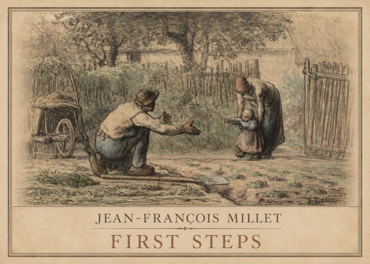 Jean-François Millet First Steps No1 - Poster