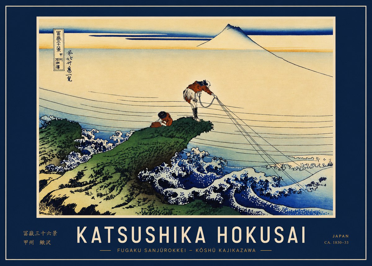 Katsushika Hokusai Fugaku Sanjūrokkei - Kōshū Kajikazawa No3 - Poster