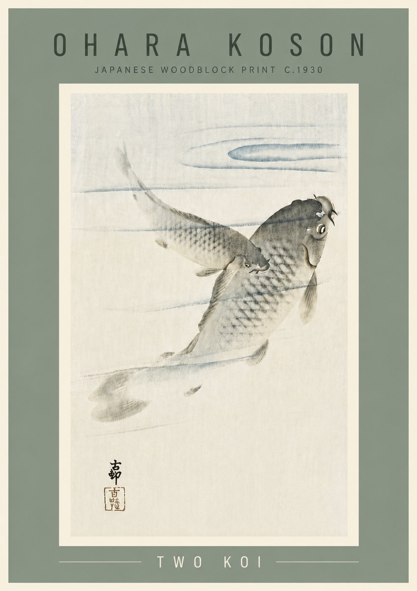 Ohara Koson Two Koi I No6 - Poster