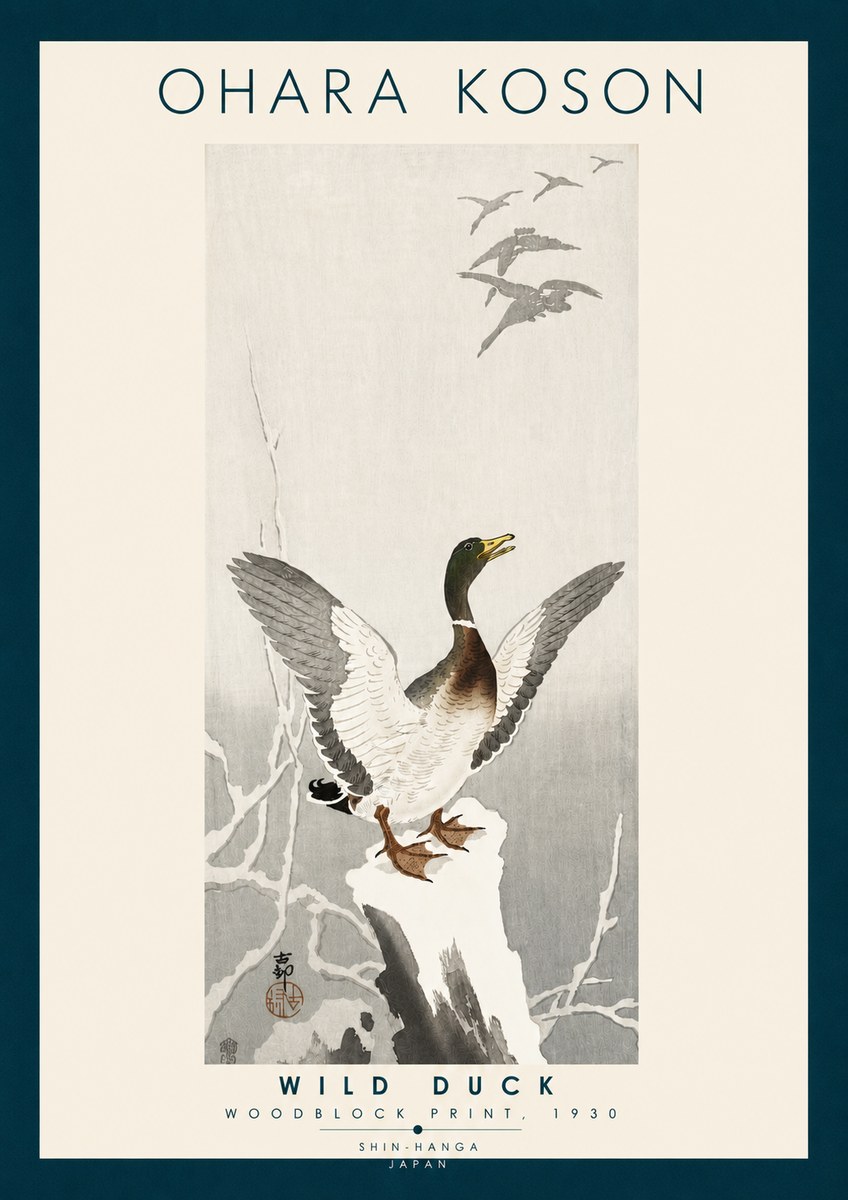 Ohara Koson Wild Duck No6 - Poster