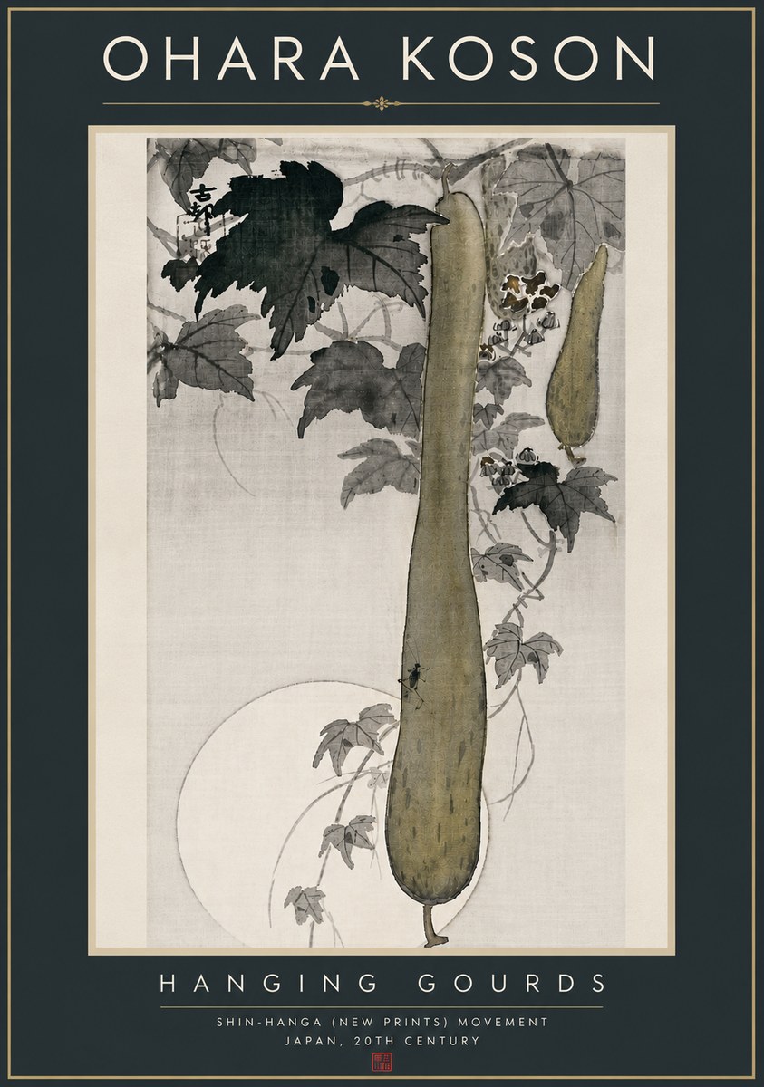 Ohara Koson Hanging Gourds No6 - Poster