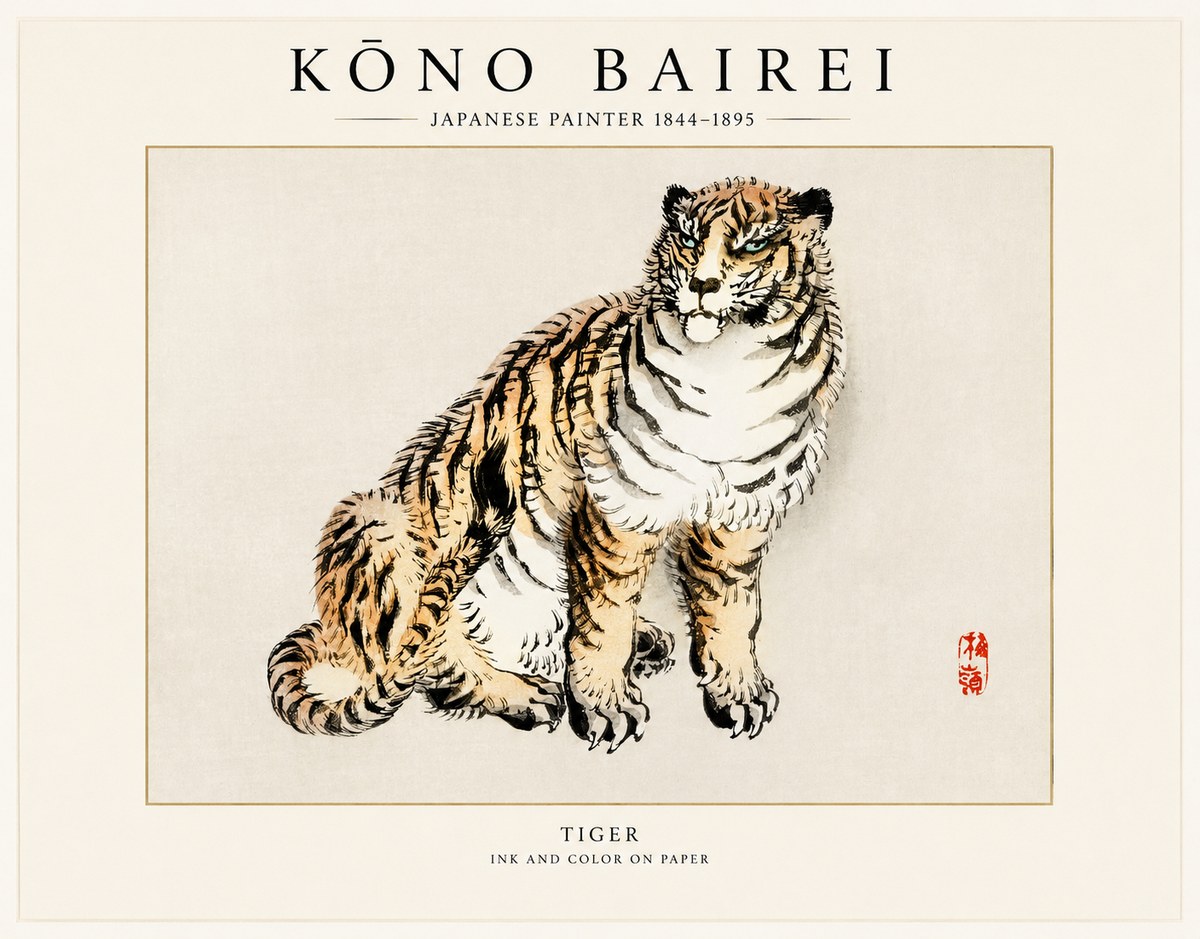 Kōno Bairei Tiger No1 - Poster