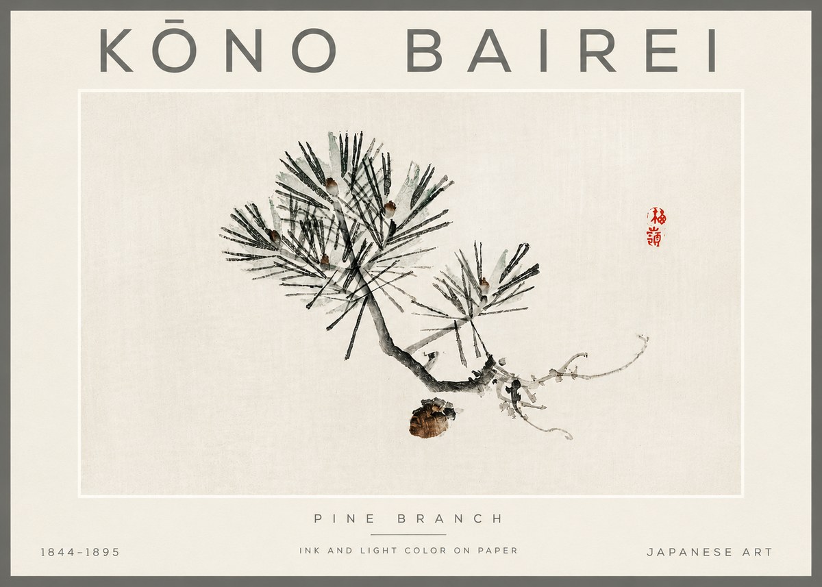 Kōno Bairei Pine Branch No3 - Poster