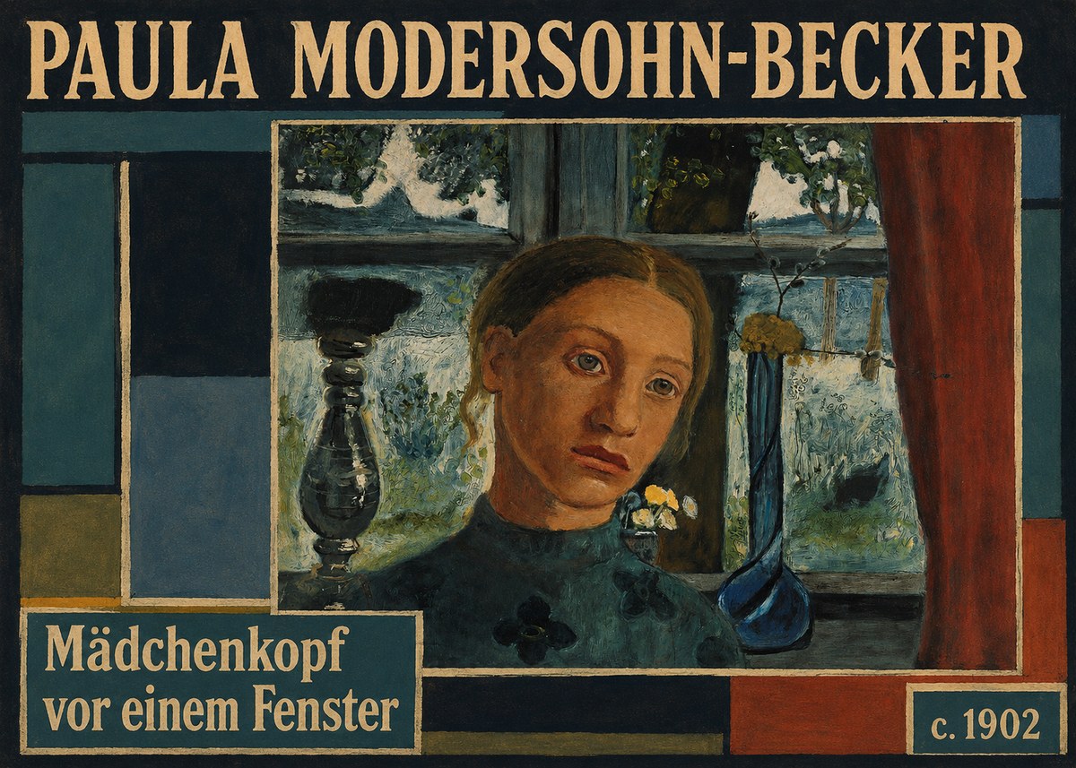 Paula Modersohn-Becker Mädchenkopf Vor Einem Fenster No6 - Poster