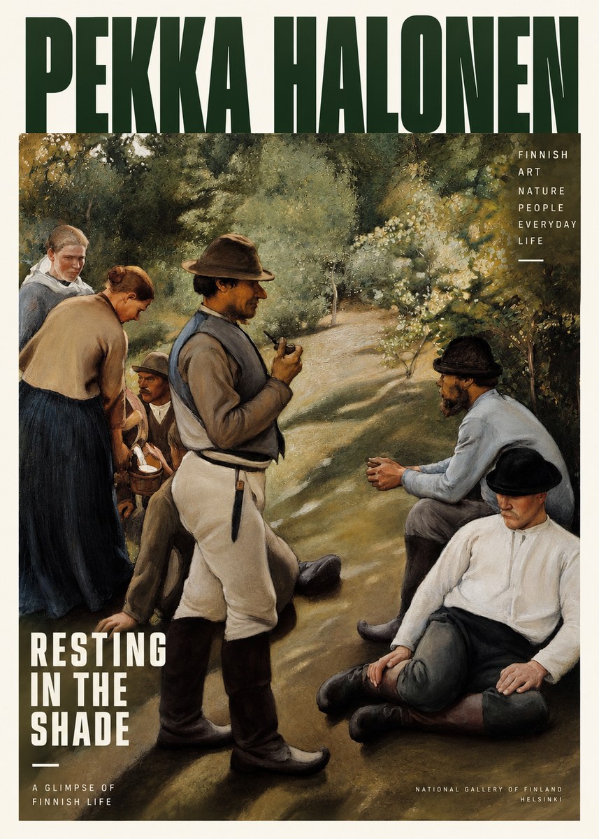 Pekka Halonen Resting in the Shade No2 - Poster