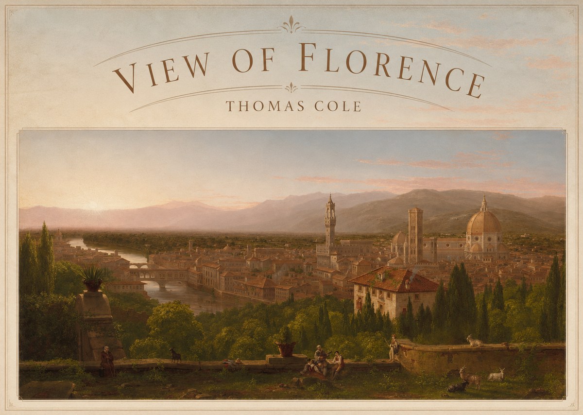 Thomas Cole View of Florence No5 - Poster