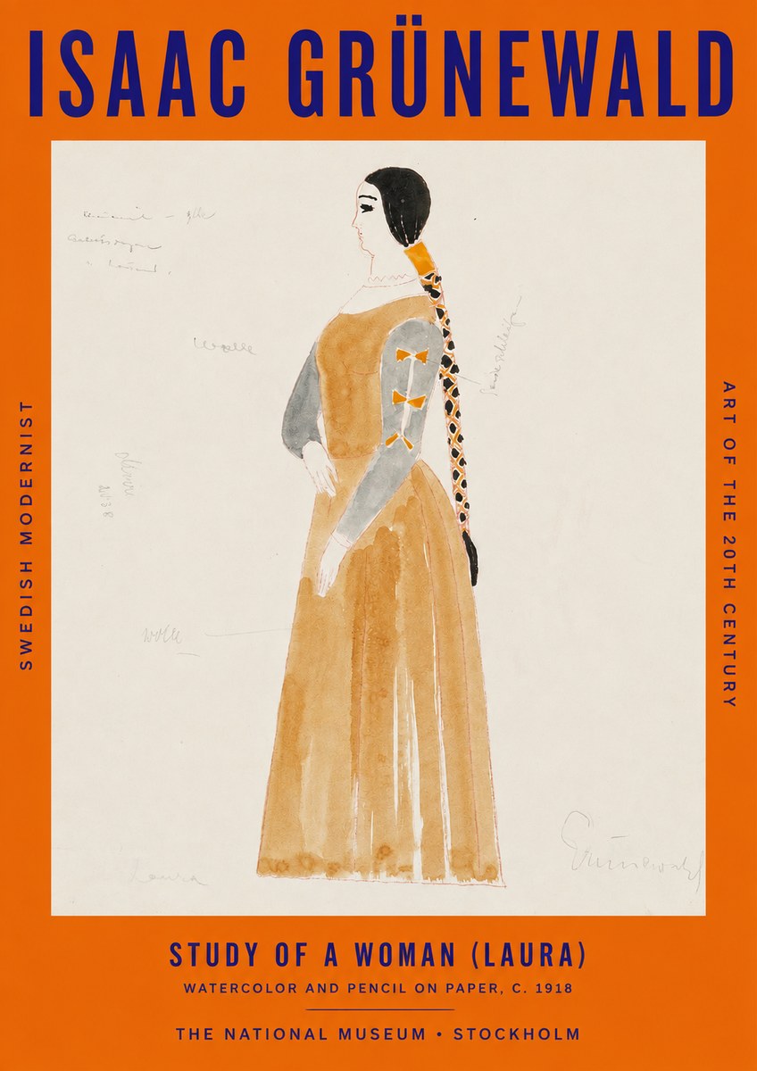 Isaac Grünewald Study of a Woman (Laura) No3 - Poster