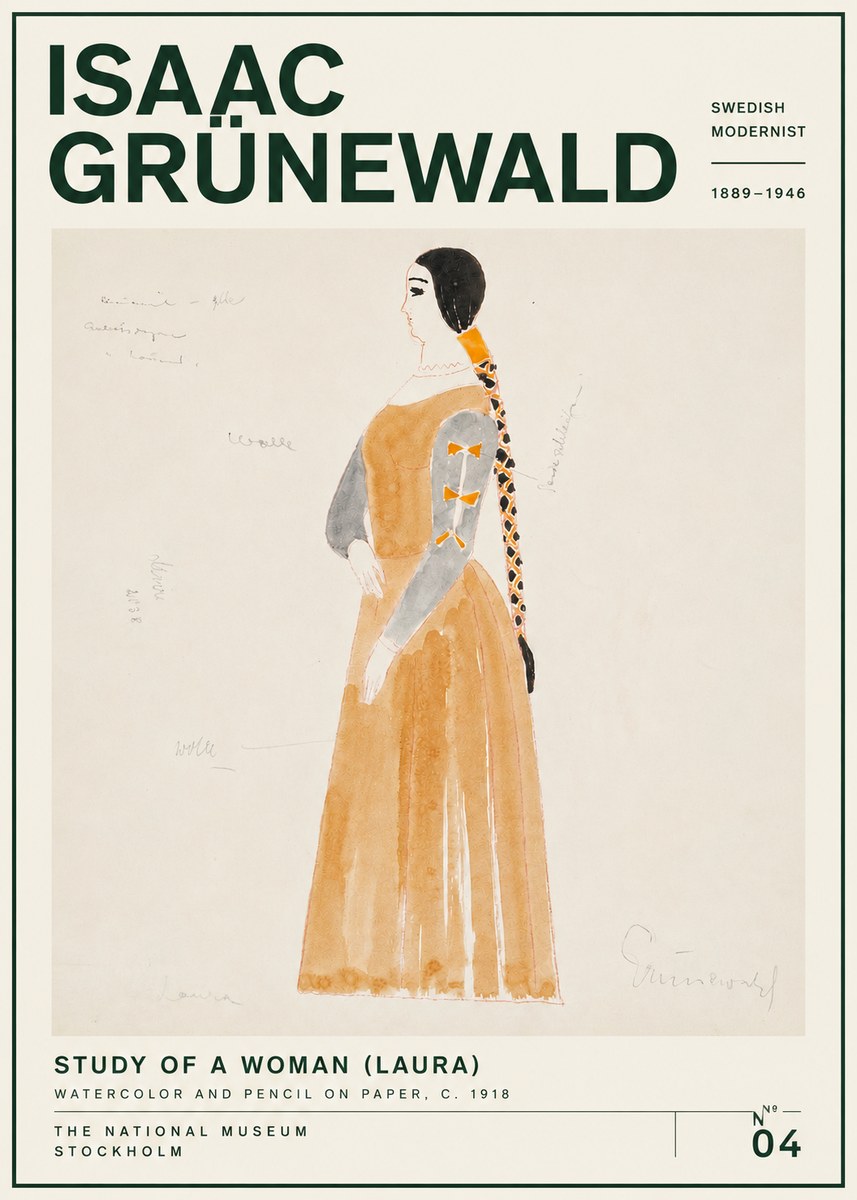 Isaac Grünewald Study of a Woman (Laura) No4 - Poster