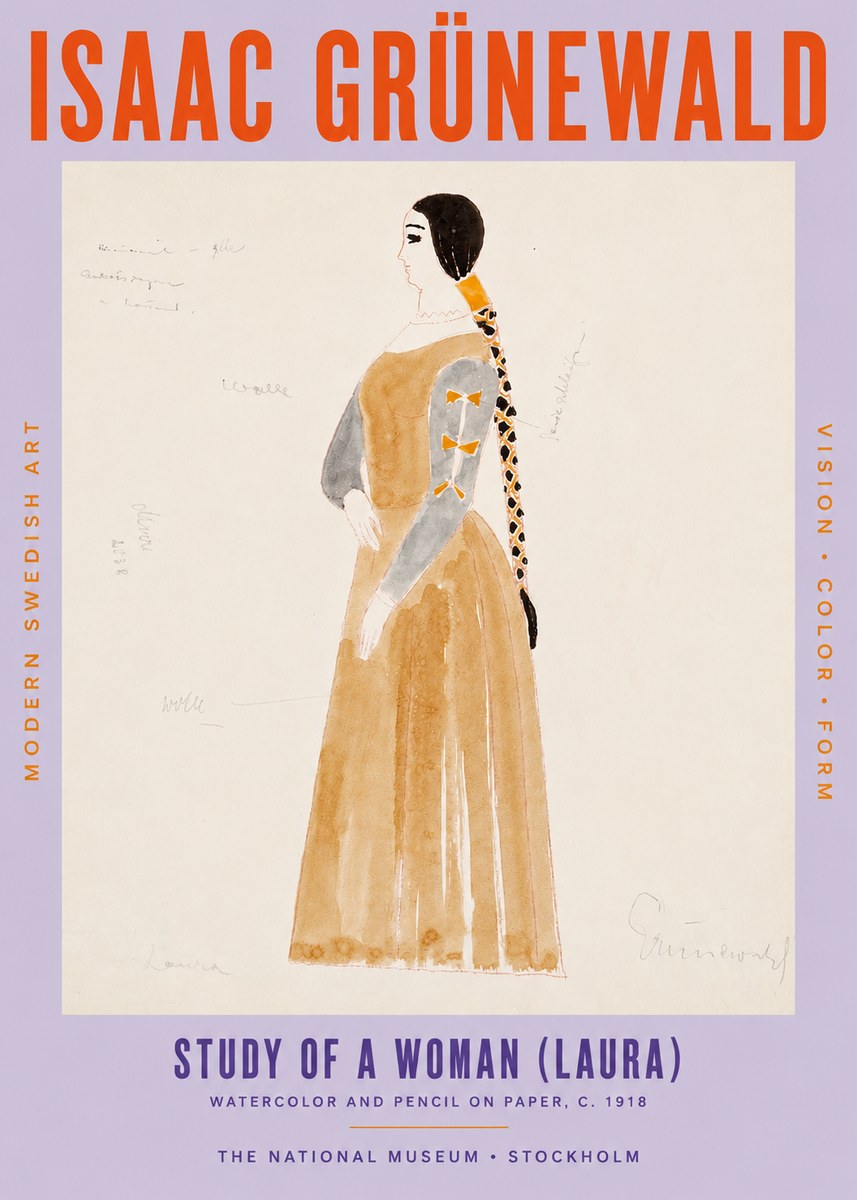 Isaac Grünewald Study of a Woman (Laura) No5 - Poster