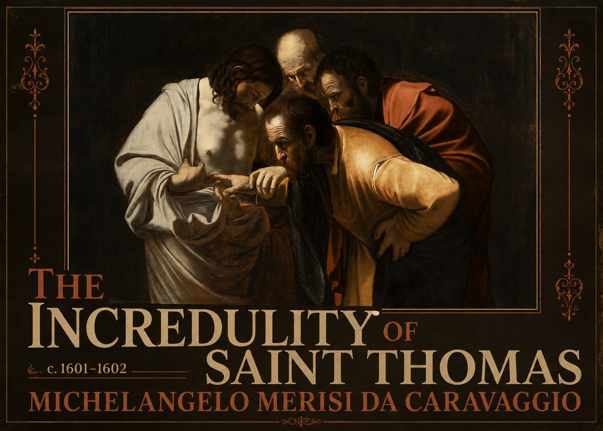 Michelangelo Merisi da Caravaggio The Incredulity of Saint Thomas III No3 - Poster