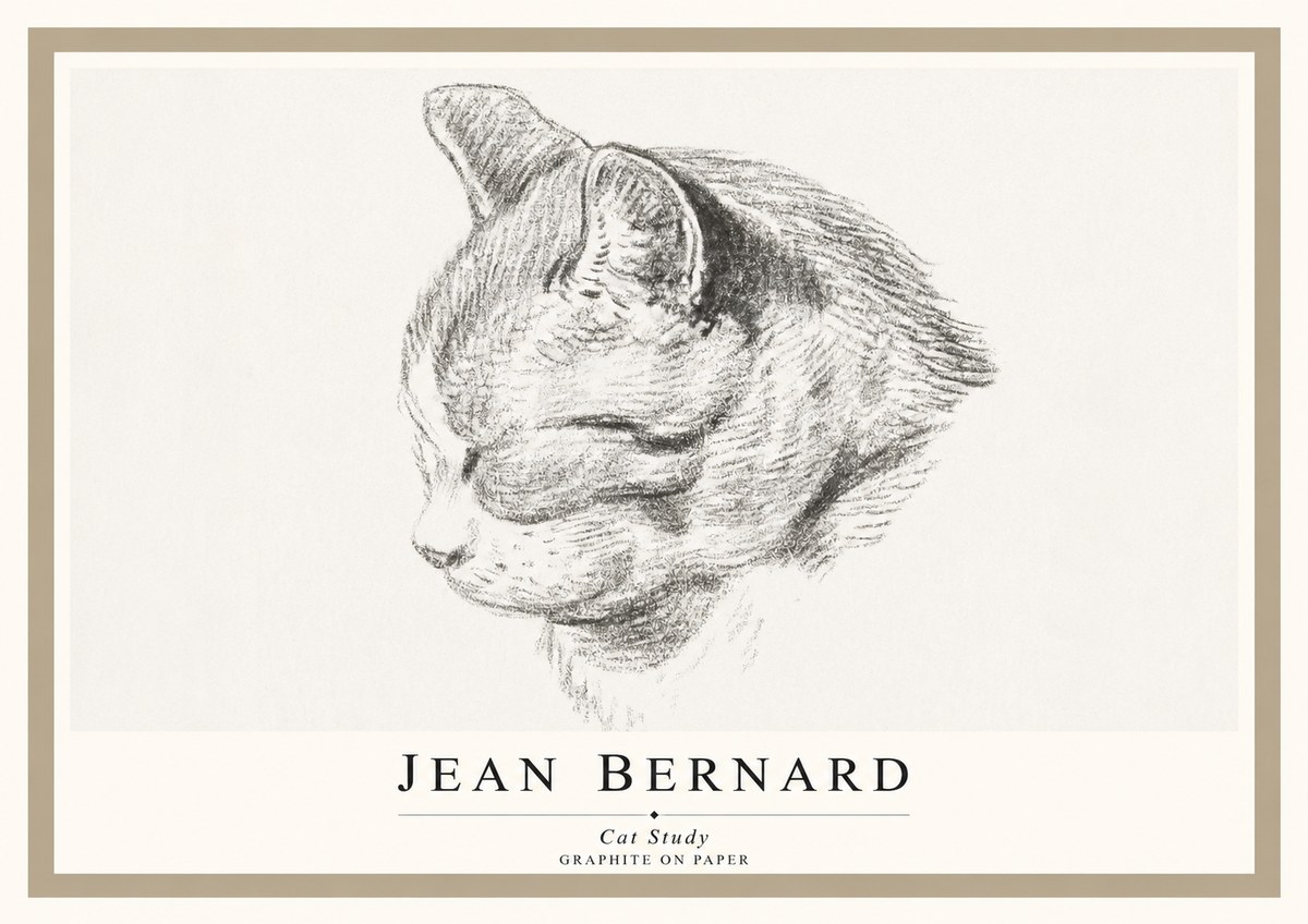 Jean Bernard Cat Study I No1 - Poster