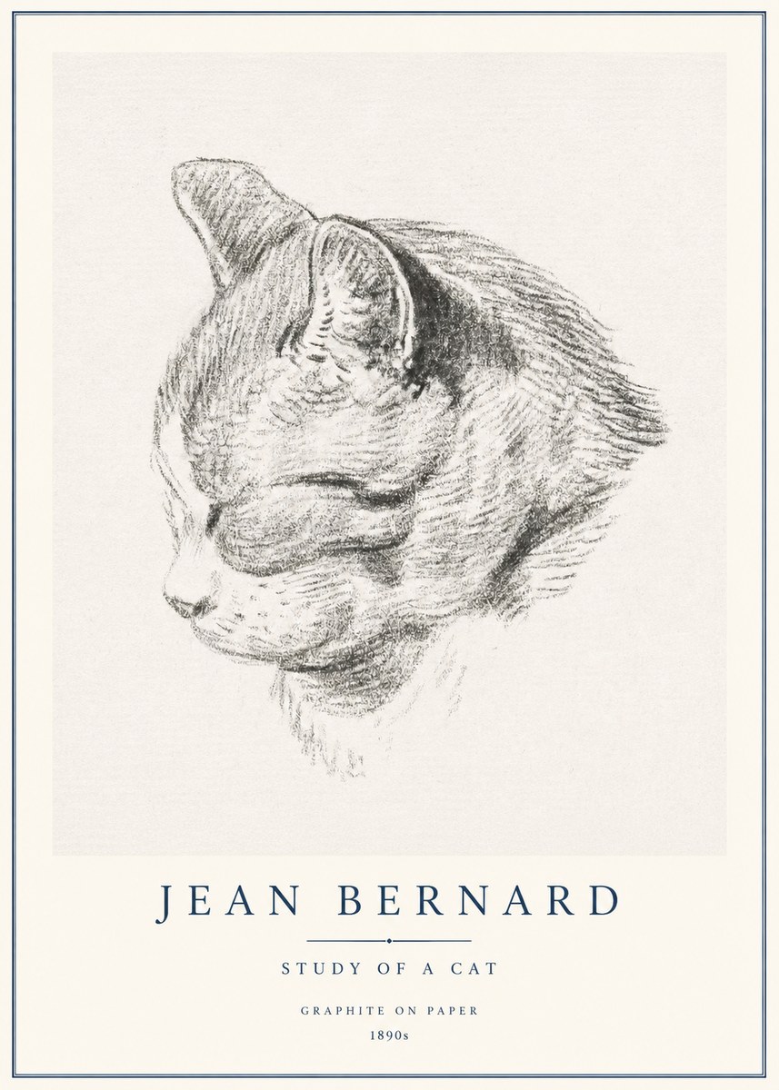 Jean Bernard Cat Study I No3 - Poster