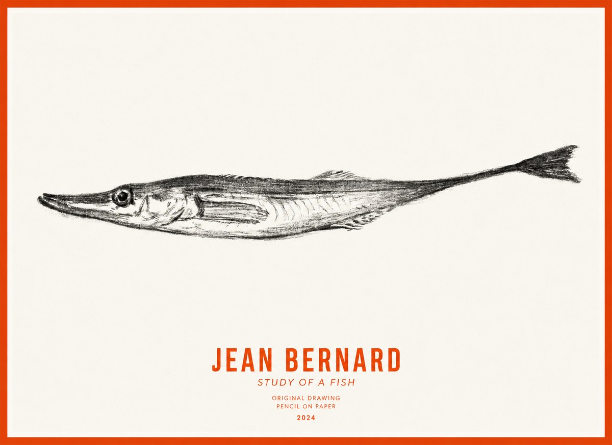 Jean Bernard Study of a Fish I No3 - Poster