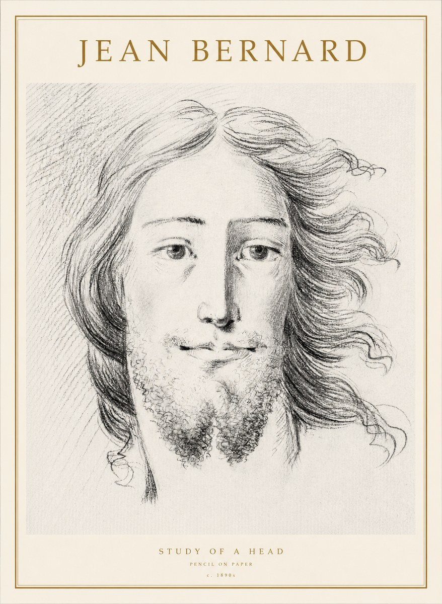 Jean Bernard Study of a Head No1 - Poster