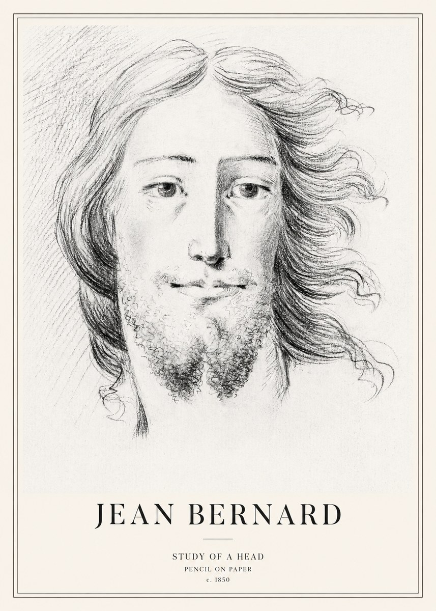 Jean Bernard Study of a Head No3 - Poster