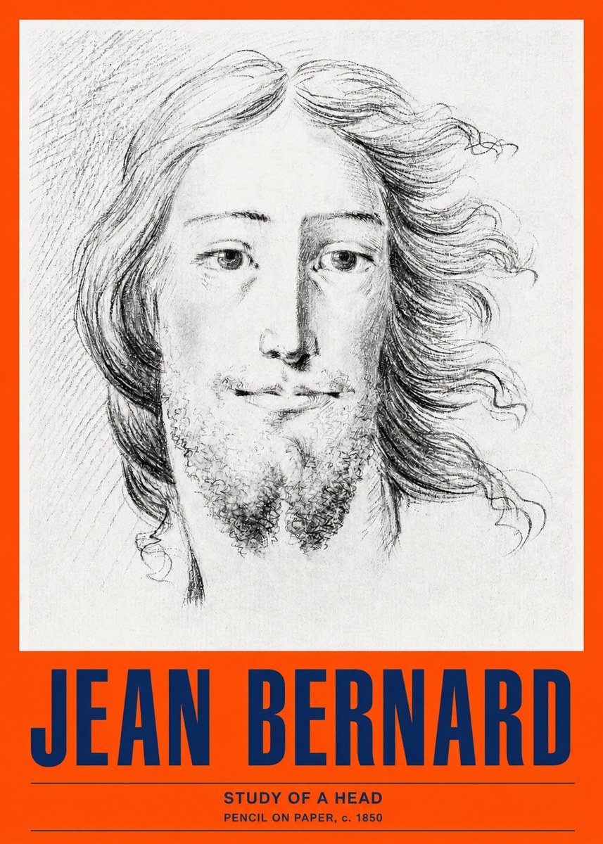 Jean Bernard Study of a Head No4 - Poster