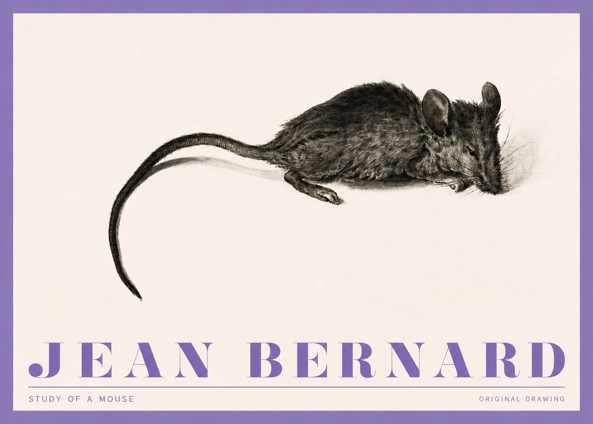 Jean Bernard Study of a Mouse I No4 - Poster