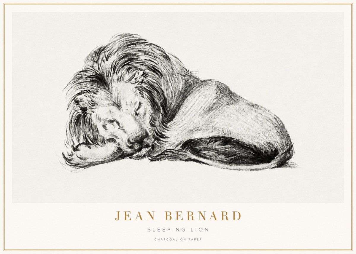 Jean Bernard Sleeping Lion No3 - Poster