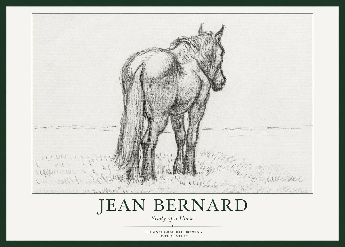 Jean Bernard Study of a Horse II No1 - Poster