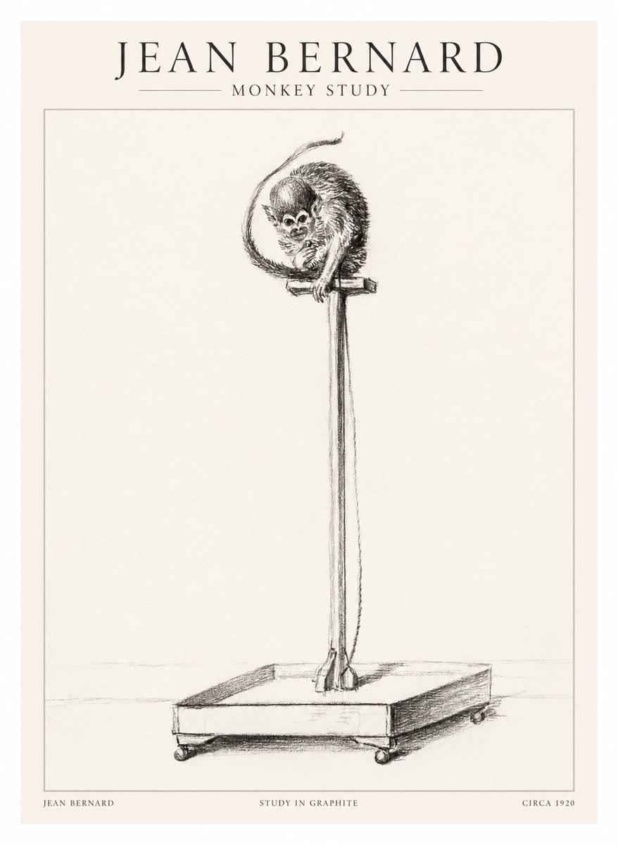 Jean Bernard Monkey Study No1 - Poster