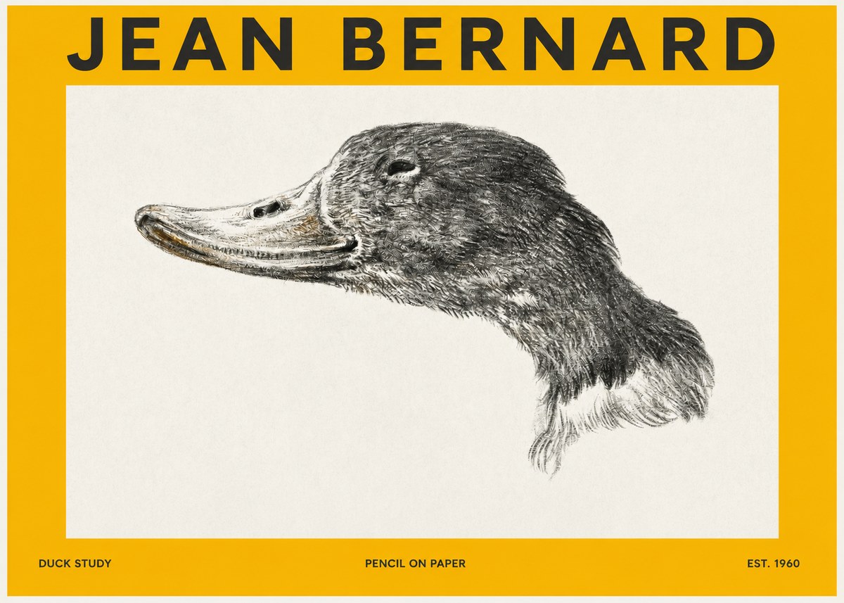 Jean Bernard Study of a Duck No3 - Poster