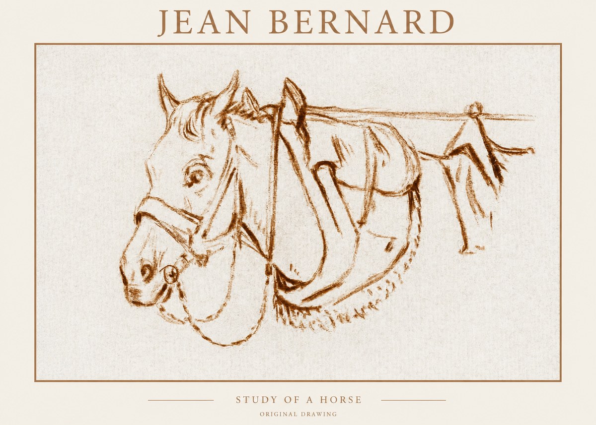 Jean Bernard Study of a Horse III No1 - Poster