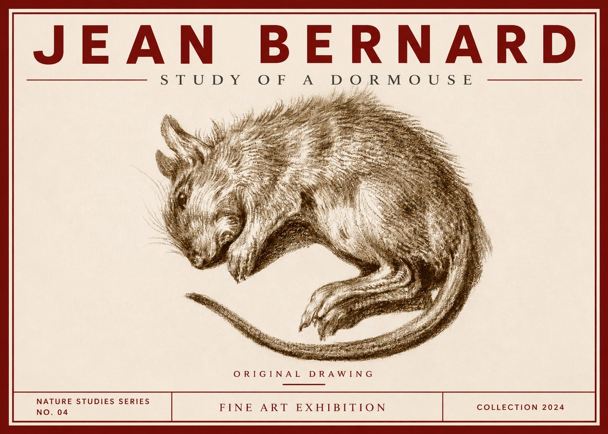 Jean Bernard Study of a Dormouse No4 - Poster