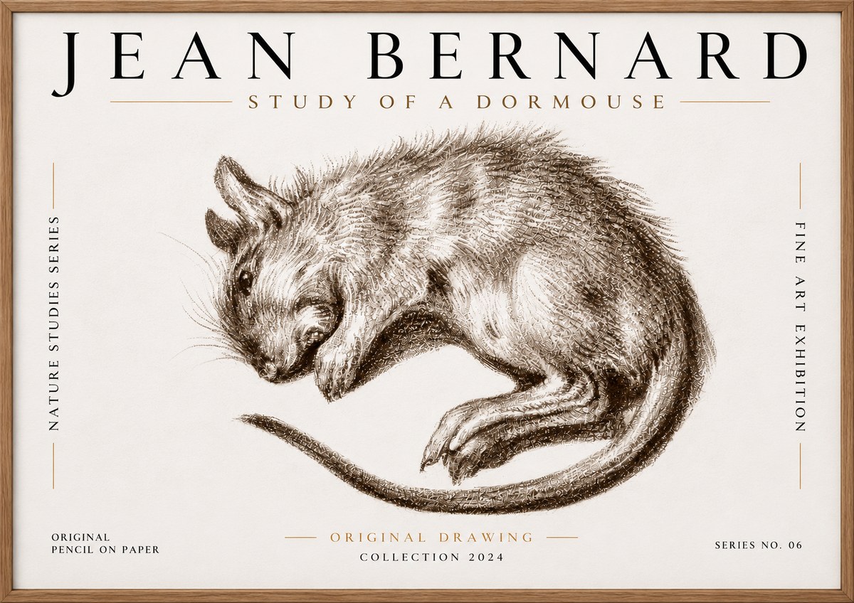 Jean Bernard Study of a Dormouse No6 - Poster