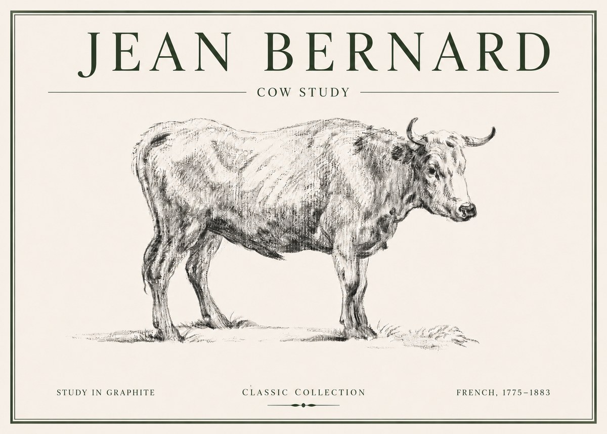 Jean Bernard Cow Study No6 - Poster