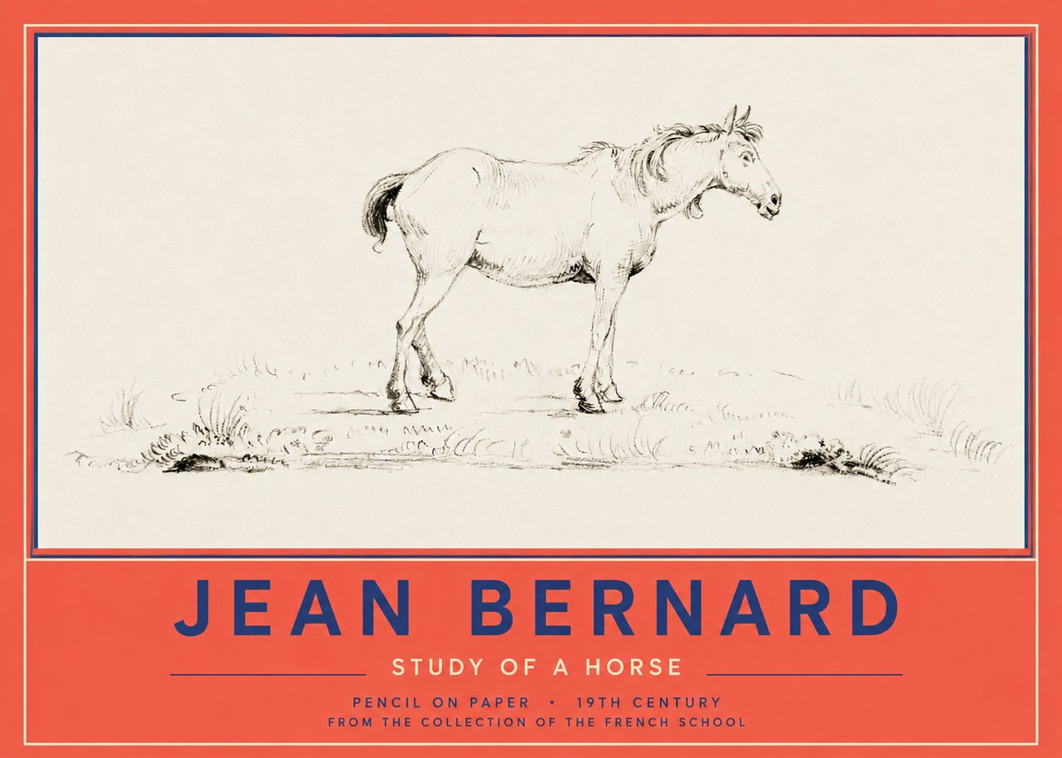 Jean Bernard Study of a Horse IV No2 - Poster