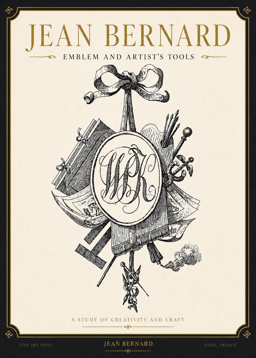 Jean Bernard Still Life with Monogram No4 - Poster