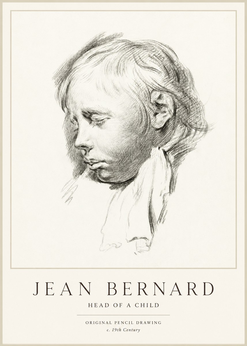 Jean Bernard Head of a Child No1 - Poster