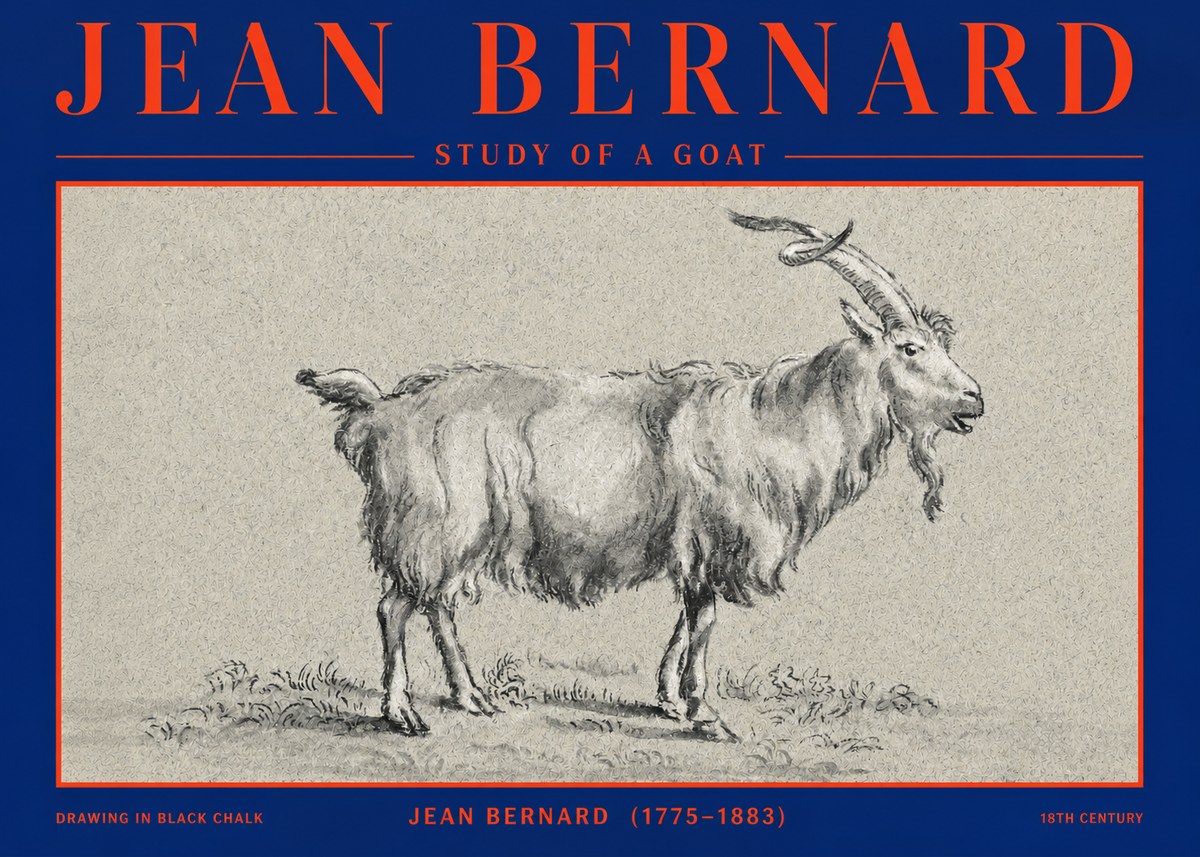 Jean Bernard Study of a Goat II No2 - Poster