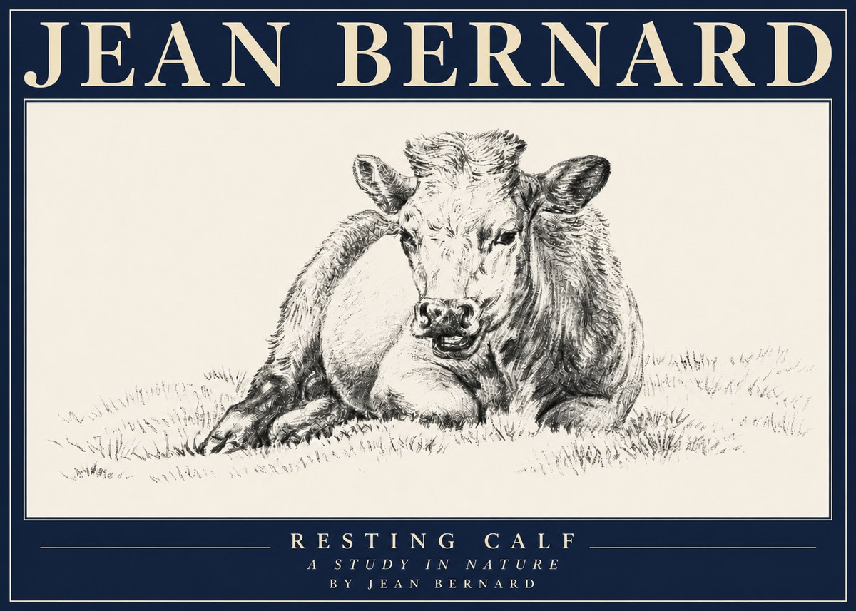 Jean Bernard Resting Calf I No4 - Poster
