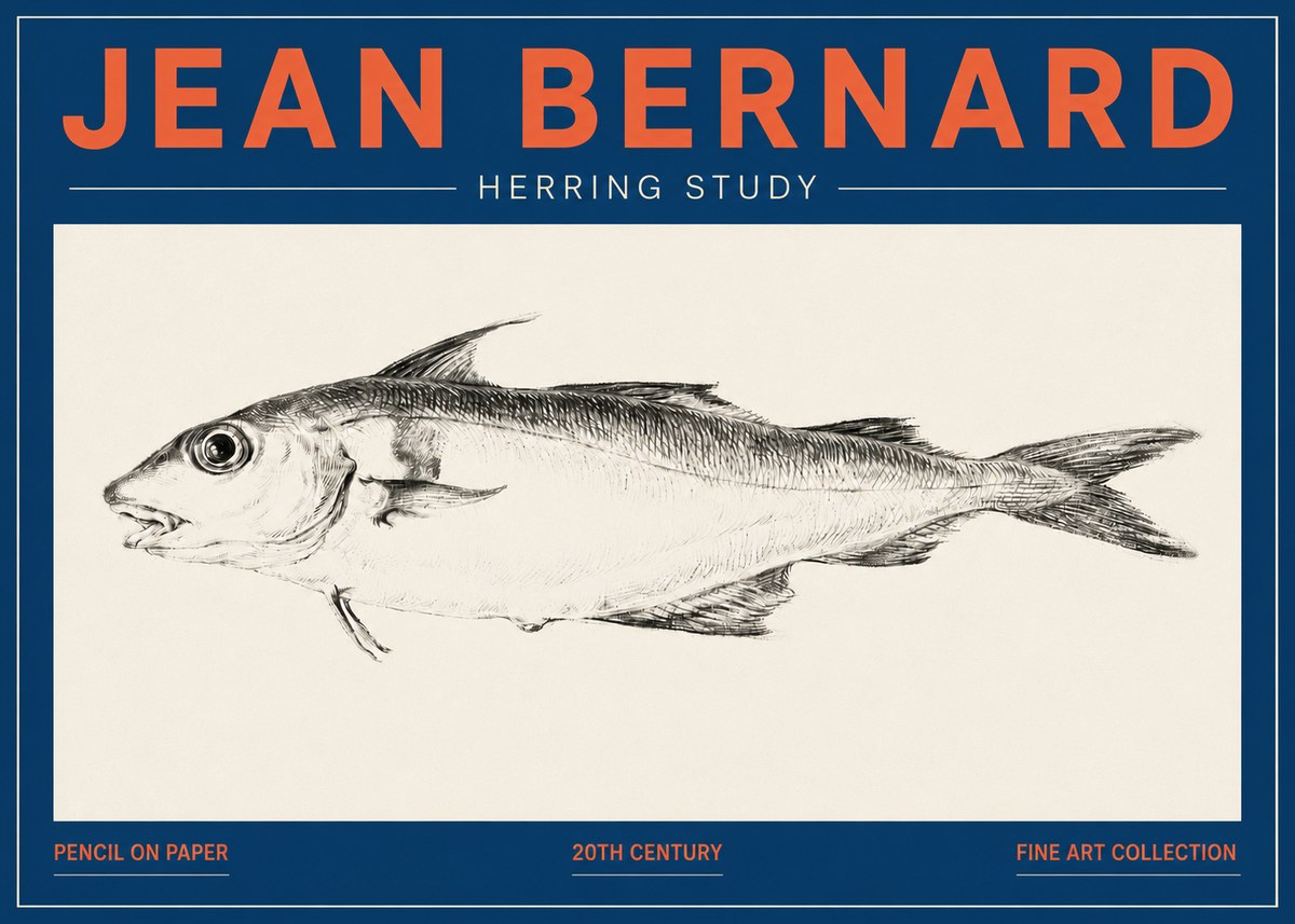 Jean Bernard Herring Study No6 - Poster