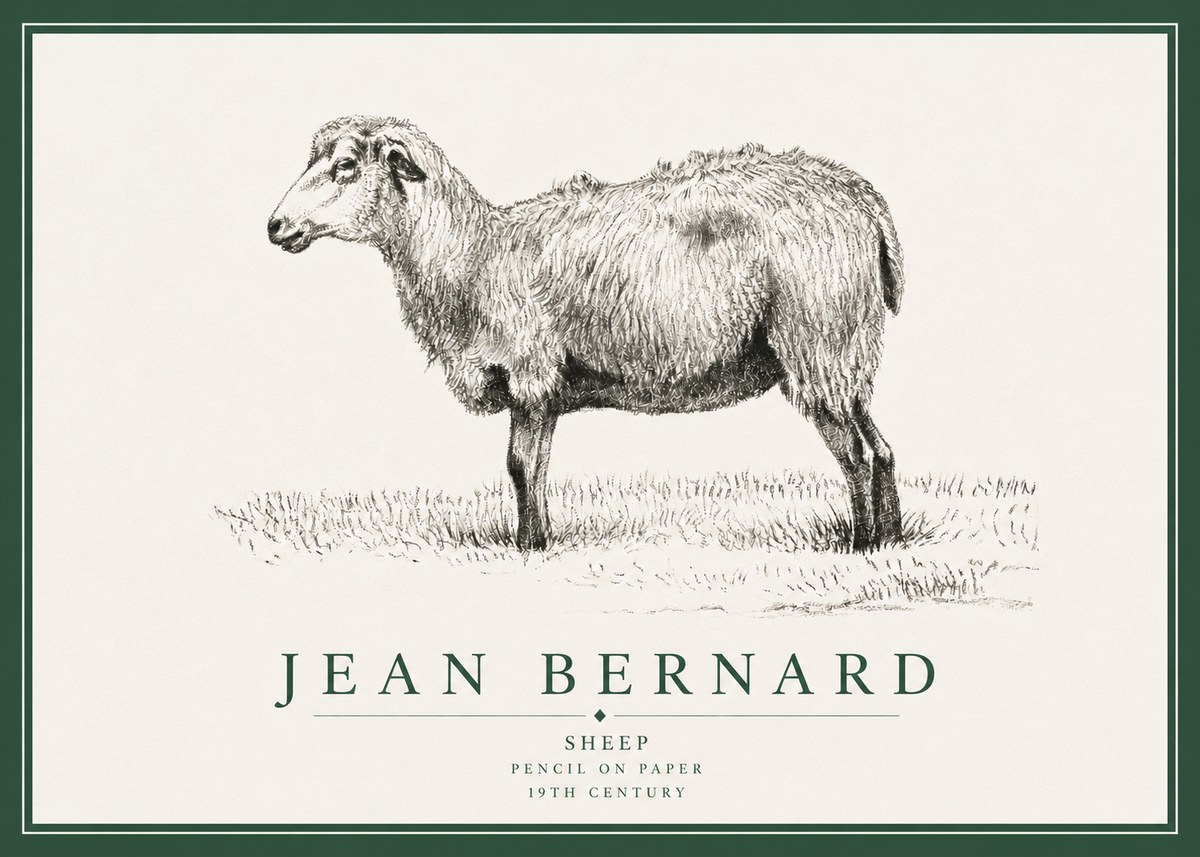 Jean Bernard Sheep No3 - Poster