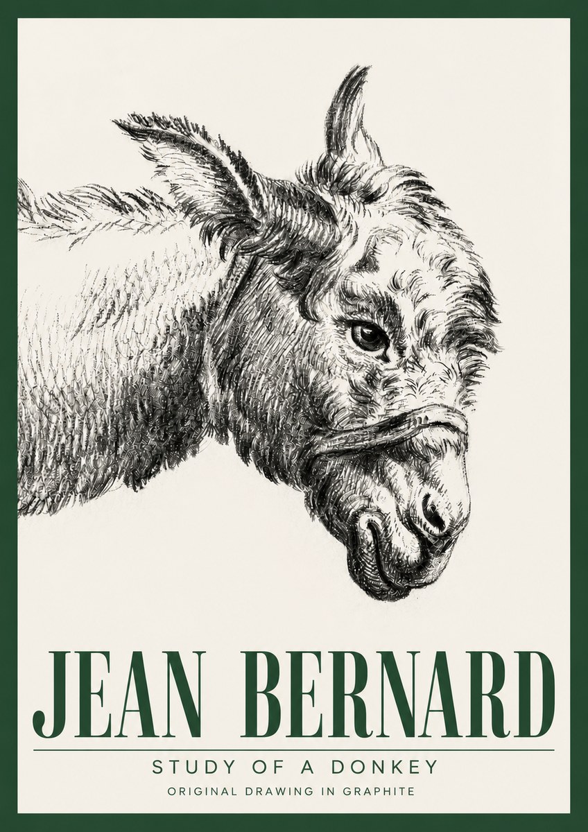 Jean Bernard Study of a Donkey I No3 - Poster