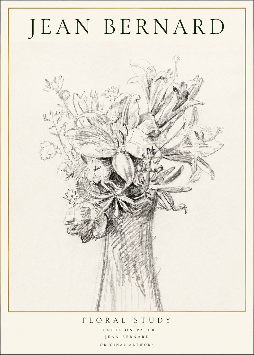 Jean Bernard Bouquet of Lilies No2 - Poster
